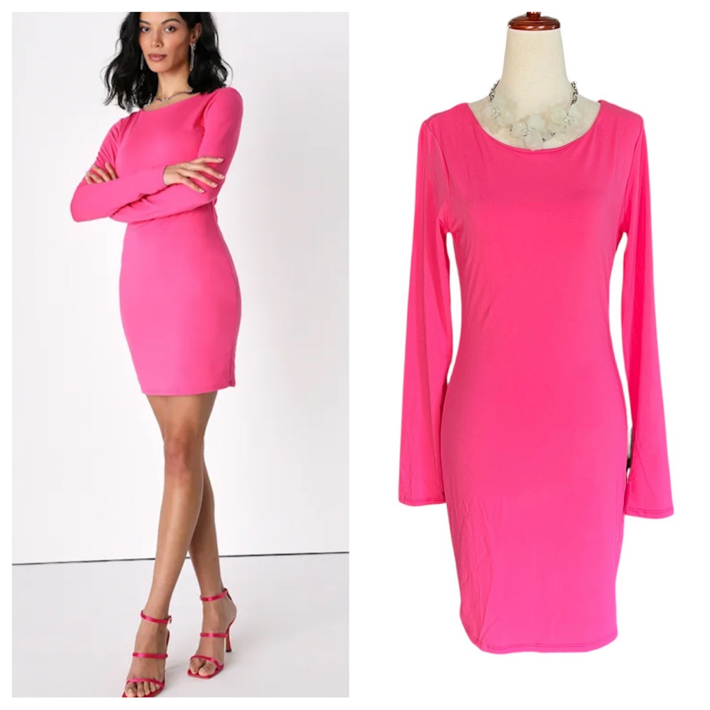 Lulus Comeback Baby Hot Pink Mini Dress